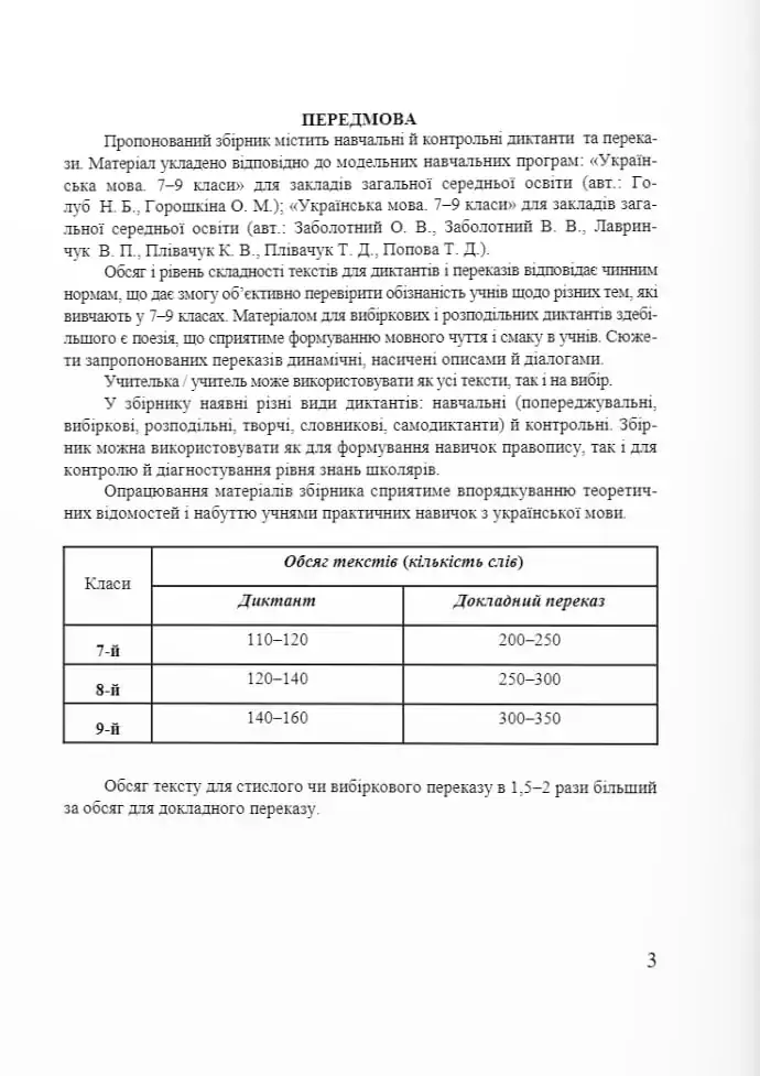 Збірник диктантів і переказів з української мови. 7-9 класи